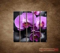 OBRAZ 5 DIELNY Ruov orchidey 100X100 CM