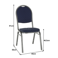 Konferenn stolika stohovaten JEFF 2 NEW - rozmery, poah: ltka modr/kov - siv, ilustran obrzok