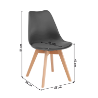 stolika BALI 2 NEW - rozmery, poah: ekokoa siv/plast+drevo - buk, ilustran obrzok