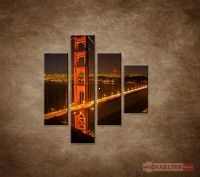 OBRAZ 4 DIELNY GOLDEN GATE BRIDGE 80X90CM