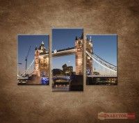 OBRAZ 3 DIELNY TOWER BRIDGE 75X50CM