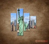 OBRAZ 4 DIELNY NEW YORK - PANORMA 80X90CM