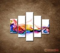 OBRAZ 5 DIELNY Farebn dym 100X80 CM