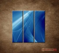 OBRAZ 3 DIELNY Modr abstrakcia 90X90 CM