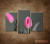 OBRAZ 3 DIELNY Ruov tulipny 75X50CM