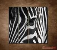 OBRAZ 4 DIELNY Zebra - oko 120X120 CM