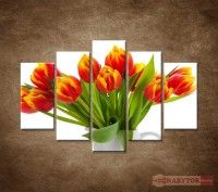 OBRAZ 5 DIELNY ERVEN TULIPNY 150X100 CM