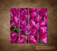 OBRAZ 4 DIELNY KRSNE TULIPNY 120X120 CM