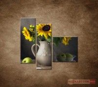 OBRAZ 3 DIELNY SLNENICA VO VZE 110X90 CM