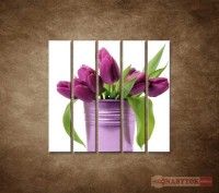 OBRAZ 5 DIELNY SVIEE TULIPNY 100X100 CM