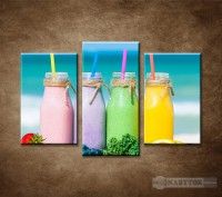 OBRAZ 3 DIELNY OVOCN SMOOTHIES 75X50CM