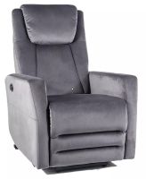 Relaxa�n� kreslo ADONIS VELVET, po�ah: l�tka BLUVEL 14 siv� - ilustra�n� obr�zok