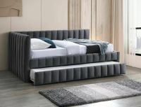 Posteľ ALFIE VELVET 120 s prístelkou, poťah: látka BLUVEL 14 sivá - ilustračný obrázok Posteľ ALFIE VELVET 120 s prístelkou, poťah: látka BLUVEL 14 sivá - ilustračný obrázok