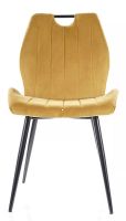 Stolička ARCO VELVET, poťah: látka BLUVEL 68 curry/kov: čierna mat. - ilustračný obrázok Stolička ARCO VELVET, poťah: látka BLUVEL 68 curry/kov: čierna mat. - ilustračný obrázok