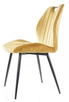 Stolička ARCO VELVET, poťah: látka BLUVEL 68 curry/kov: čierna mat. - ilustračný obrázok Stolička ARCO VELVET, poťah: látka BLUVEL 68 curry/kov: čierna mat. - ilustračný obrázok