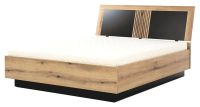 ARIS AS14/160 posteľ, farba: dub evoke / čierny lesk, ilustračný obrázok