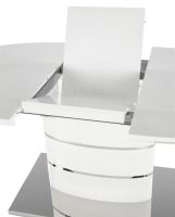 Stôl ASPEN, plát: lakovaná MDF-biela/podnož: kov - nehrdzavejúca oceľ - ilustračný obrázok Stôl ASPEN, plát: lakovaná MDF-biela/podnož: kov - nehrdzavejúca oceľ - ilustračný obrázok