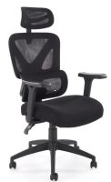Kancel�rske kreslo ASTRAL, po�ah: sie�ovina �ierna/plast-�ierna - ilustra�n� obr�zok
