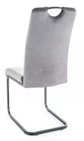 Stolička AXO VELVET, poťah: látka BLUVEL 14 sivá/kov: čierna mat. - ilustračný obrázok Stolička AXO VELVET, poťah: látka BLUVEL 14 sivá/kov: čierna mat. - ilustračný obrázok