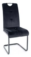 Stolička AXO VELVET, poťah: látka BLUVEL 19 čierna/kov: čierna mat. - ilustračný obrázok Stolička AXO VELVET, poťah: látka BLUVEL 19 čierna/kov: čierna mat. - ilustračný obrázok