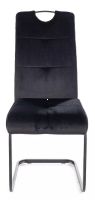Stolička AXO VELVET, poťah: látka BLUVEL 19 čierna/kov: čierna mat. - ilustračný obrázok Stolička AXO VELVET, poťah: látka BLUVEL 19 čierna/kov: čierna mat. - ilustračný obrázok