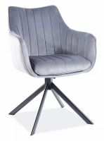 Kreslo AZALIA VELVET, poah: ltka BLUVEL 14 siv/kov: ierna mat. - ilustran obrzok