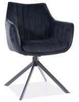Kreslo AZALIA VELVET, poťah: látka BLUVEL 19 čierna/kov: čierna mat. - ilustračný obrázok Kreslo AZALIA VELVET, poťah: látka BLUVEL 19 čierna/kov: čierna mat. - ilustračný obrázok