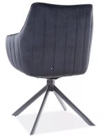 Kreslo AZALIA VELVET, poťah: látka BLUVEL 19 čierna/kov: čierna mat. - ilustračný obrázok Kreslo AZALIA VELVET, poťah: látka BLUVEL 19 čierna/kov: čierna mat. - ilustračný obrázok