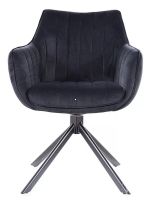 Kreslo AZALIA VELVET, poťah: látka BLUVEL 19 čierna/kov: čierna mat. - ilustračný obrázok Kreslo AZALIA VELVET, poťah: látka BLUVEL 19 čierna/kov: čierna mat. - ilustračný obrázok