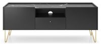 RTV stolk BALANCE BA01 144 2D1S, farba: ierny grafit / mramor royal / nohy - kov zlat
