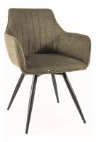 Kreslo BALLO BREGO, poťah: látka BREGO 77 olivová/kov: čierna mat. - ilustračný obrázok Kreslo BALLO BREGO, poťah: látka BREGO 77 olivová/kov: čierna mat. - ilustračný obrázok