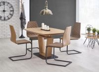 St�l BLACKY, pl�t: laminovan� MDF-dub zlat�/podno�: kov s povrchovou �pravou - �ierna - ilustra�n� obr�zok
