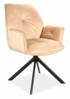 Kreslo BOOGIE II VELVET, poťah: látka BLUVEL 28 béžová/kov: čierna mat. - ilustračný obrázok Kreslo BOOGIE II VELVET, poťah: látka BLUVEL 28 béžová/kov: čierna mat. - ilustračný obrázok