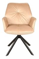 Kreslo BOOGIE II VELVET, poťah: látka BLUVEL 28 béžová/kov: čierna mat. - ilustračný obrázok Kreslo BOOGIE II VELVET, poťah: látka BLUVEL 28 béžová/kov: čierna mat. - ilustračný obrázok