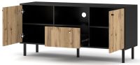 Sektorový nábytok BOSPE RTV stolík 2D1S, farba: čierna/dub wotan, vnútro - ilustračný obrázok