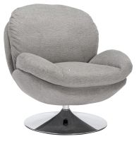 Kreslo BRIGITTE BREGO, po�ah: l�tka BREGO 07 svetl� siv�/podno�ka: kov-chr�m - ilustra�n� obr�zok