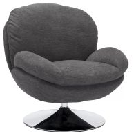 Kreslo BRIGITTE BREGO, po�ah: l�tka BREGO 18 tmav� siv�/podno�ka: kov-chr�m - ilustra�n� obr�zok