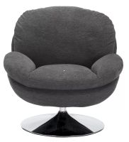 Kreslo BRIGITTE BREGO, po�ah: l�tka BREGO 18 tmav� siv�/podno�ka: kov-chr�m - ilustra�n� obr�zok