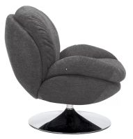 Kreslo BRIGITTE BREGO, po�ah: l�tka BREGO 18 tmav� siv�/podno�ka: kov-chr�m - ilustra�n� obr�zok