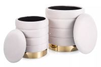 Taburetka BRITTA VELVET, poťah: látka svetlá béžová TAP 250, úložný priestor - ilustračný obrázok Taburetka BRITTA VELVET, poťah: látka svetlá béžová TAP 250, úložný priestor - ilustračný obrázok