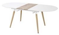 Stôl CALIBER, plát: lakovaná MDF-biela + laminovaná MDF-dub san remo/podnož: kov s povrchovou úpravou - dub san remo - ilustračný obrázok Stôl CALIBER, plát: lakovaná MDF-biela + laminovaná MDF-dub san remo/podnož: kov s povrchovou úpravou - dub san remo - ilustračný obrázok