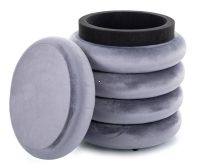 Taburetka CALVI VELVET, poťah: látka sivá TAP 252, s úložným priestorom - ilustračný obrázok Taburetka CALVI VELVET, poťah: látka sivá TAP 252, s úložným priestorom - ilustračný obrázok