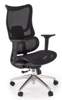 Kancel�rske kreslo CASPER, po�ah: sie�ovina �ierna/hlin�kov� + pochr�movan� kovov� z�klad�a/plast-�ierna/kolieska kau�ukov� + plastov� - ilustra�n� obr�zok