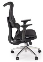 Kancel�rske kreslo CASPER, po�ah: sie�ovina �ierna/hlin�kov� + pochr�movan� kovov� z�klad�a/plast-�ierna/kolieska kau�ukov� + plastov� - ilustra�n� obr�zok