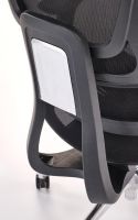 Kancel�rske kreslo CASPER, po�ah: sie�ovina �ierna/hlin�kov� + pochr�movan� kovov� z�klad�a/plast-�ierna/kolieska kau�ukov� + plastov� - ilustra�n� obr�zok