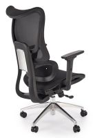 Kancel�rske kreslo CASPER, po�ah: sie�ovina �ierna/hlin�kov� + pochr�movan� kovov� z�klad�a/plast-�ierna/kolieska kau�ukov� + plastov� - ilustra�n� obr�zok