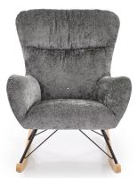 Kreslo CASTRO, po�ah: l�tka siv�/mas�vne drevo (hojdacie ly�iny)-pr�rodn�/kov s povrchovou �pravou - �ierna - ilustra�n� obr�zok