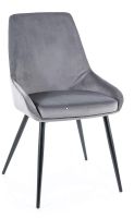 Stolička COBE VELVET, poťah: látka BLUVEL 14 sivá/kov: čierna mat. - ilustračný obrázok Stolička COBE VELVET, poťah: látka BLUVEL 14 sivá/kov: čierna mat. - ilustračný obrázok