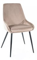 Stolička COBE VELVET, poťah: látka BLUVEL 40 tmavá béžová/kov: čierna mat. - ilustračný obrázok Stolička COBE VELVET, poťah: látka BLUVEL 40 tmavá béžová/kov: čierna mat. - ilustračný obrázok