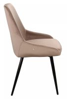 Stolička COBE VELVET, poťah: látka BLUVEL 40 tmavá béžová/kov: čierna mat. - ilustračný obrázok Stolička COBE VELVET, poťah: látka BLUVEL 40 tmavá béžová/kov: čierna mat. - ilustračný obrázok